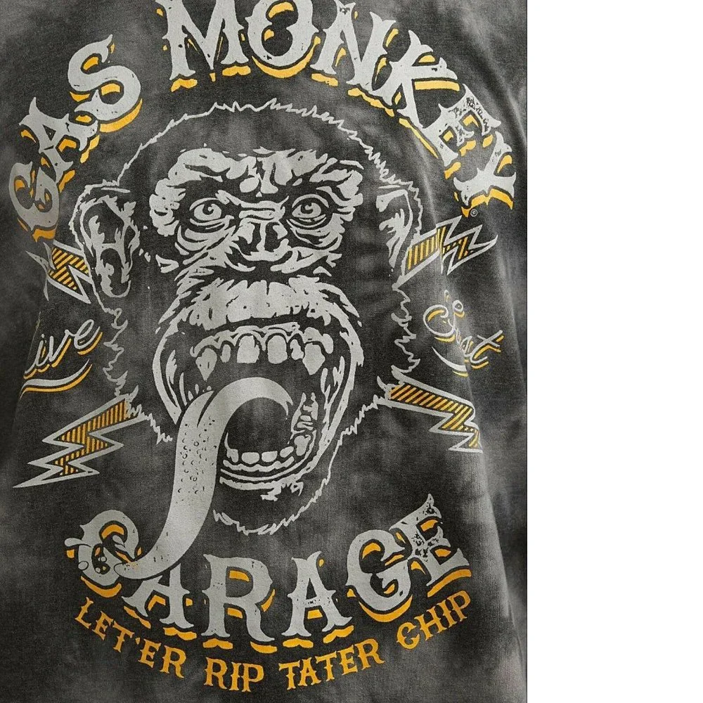 Gas Monkey Garage Let ' er Rip Tater Chip Tie Dye Official T-Shirt M NWT - Picture 2 of 4